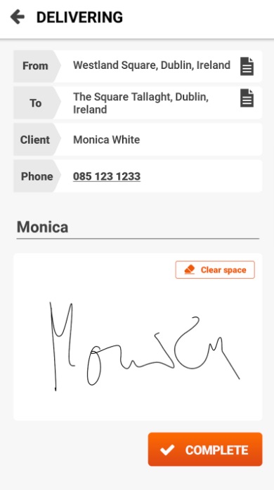 screenshot of Zoom Courier Software